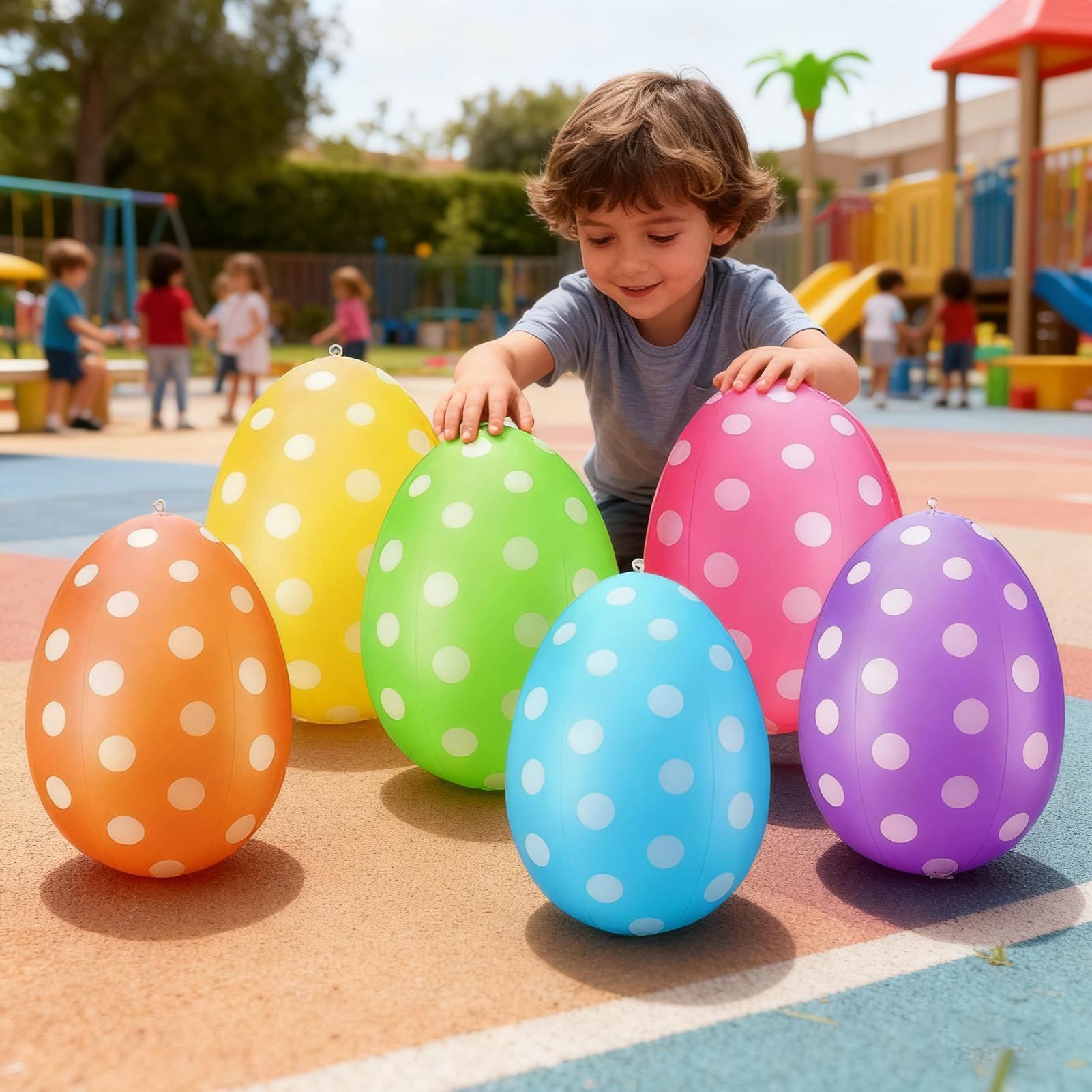 Party Games Egg - Uova di Pasqua Gonfiabili 6 Pz/set