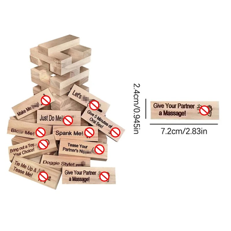 Party Games Ideas For Adults - 48 PCS Block Tower Gioco Coppia