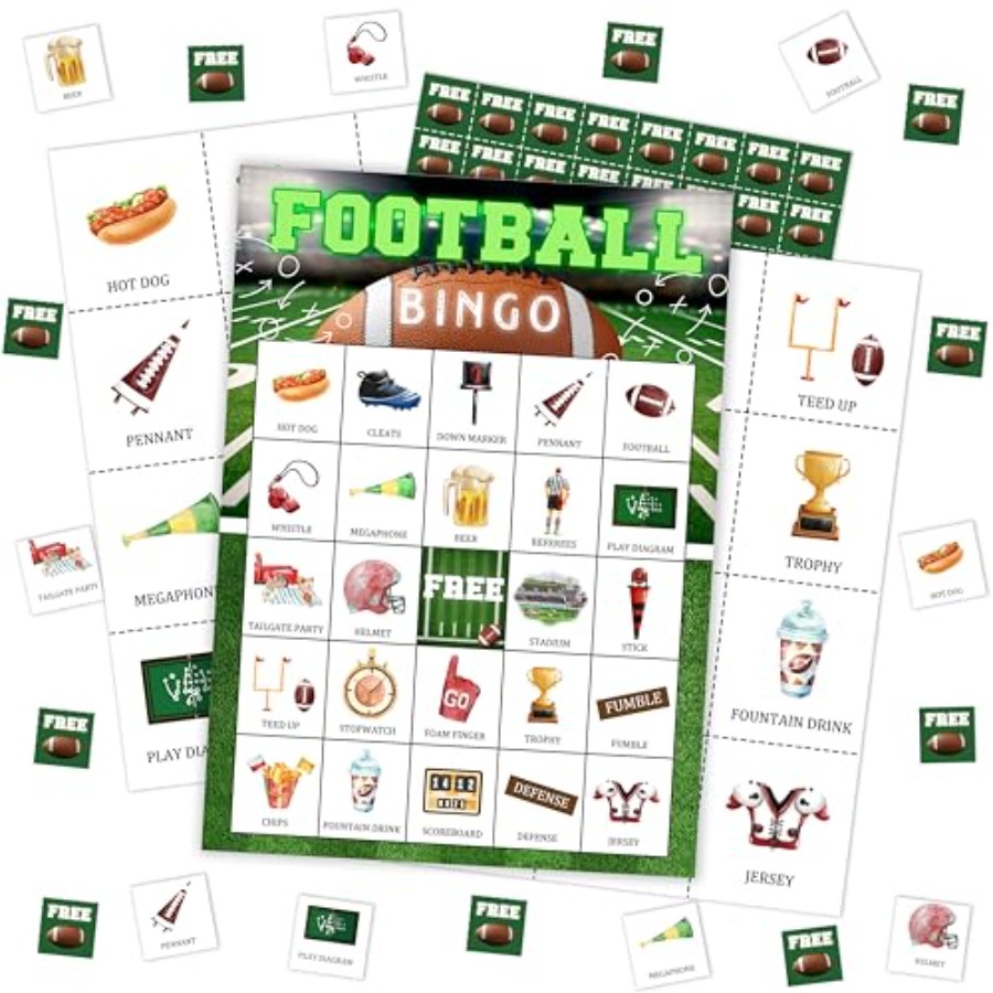 Gioco di Bingo a Tema Calcio,  - Party Games For Adults Large Group recensione e prezzo